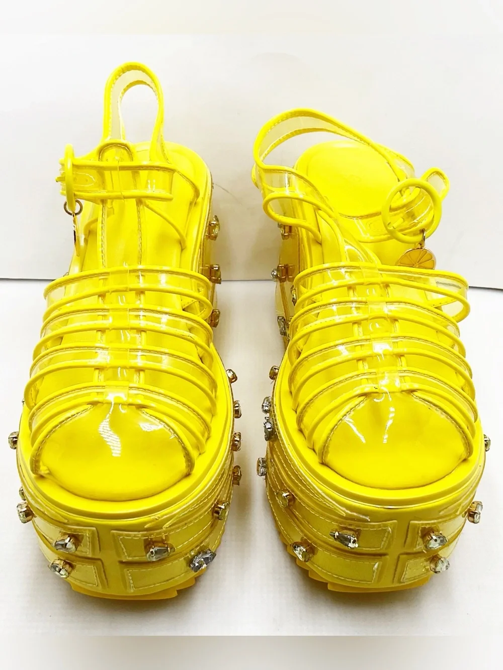 {Sugar Thrillz} Lemon Wedge Sugar Rush Jelly Platform Sandals - Picture 3 of 15